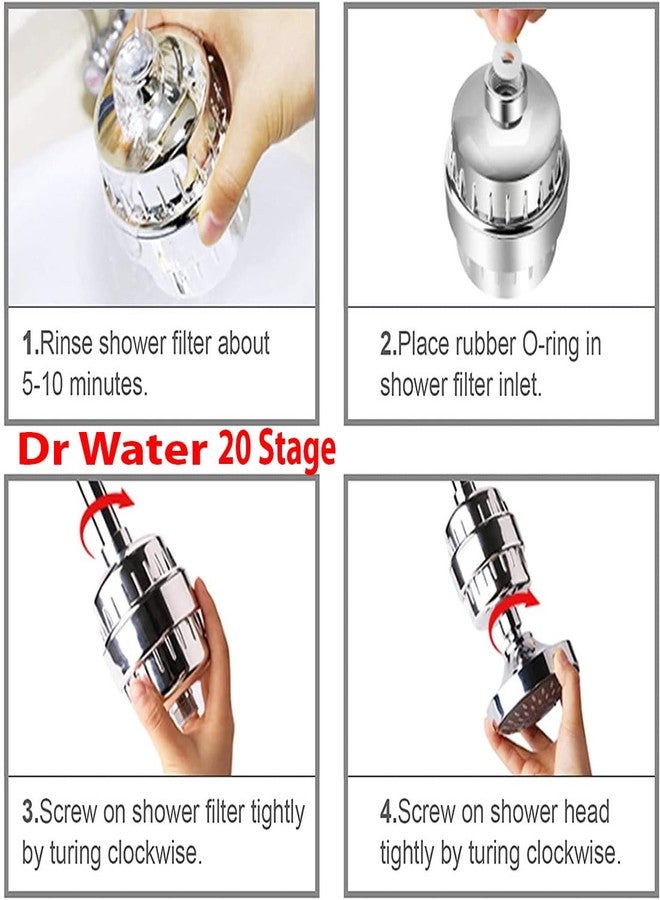 DR.WATER Dr. Water Hard Water Shower Filter Tap Filter - To Reduce Chlorine, SALT, Borewell Water, Hair Fall, Bright Glowing Skin, Clean Water 20 Stage - Image 5